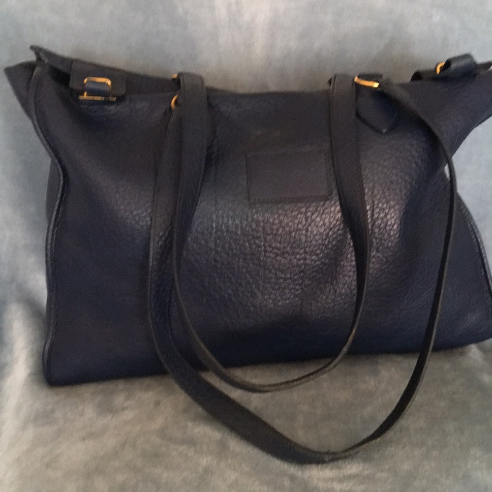 Hermès blue leather tote. Selling for $800